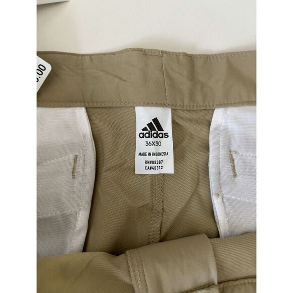 Adidas Men's Performance Pants, 36x30, Khaki Color, Polyester, NWT - Picture 4 of 4
